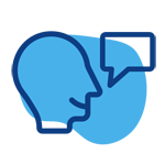 Clipart of a person with a chat bubble