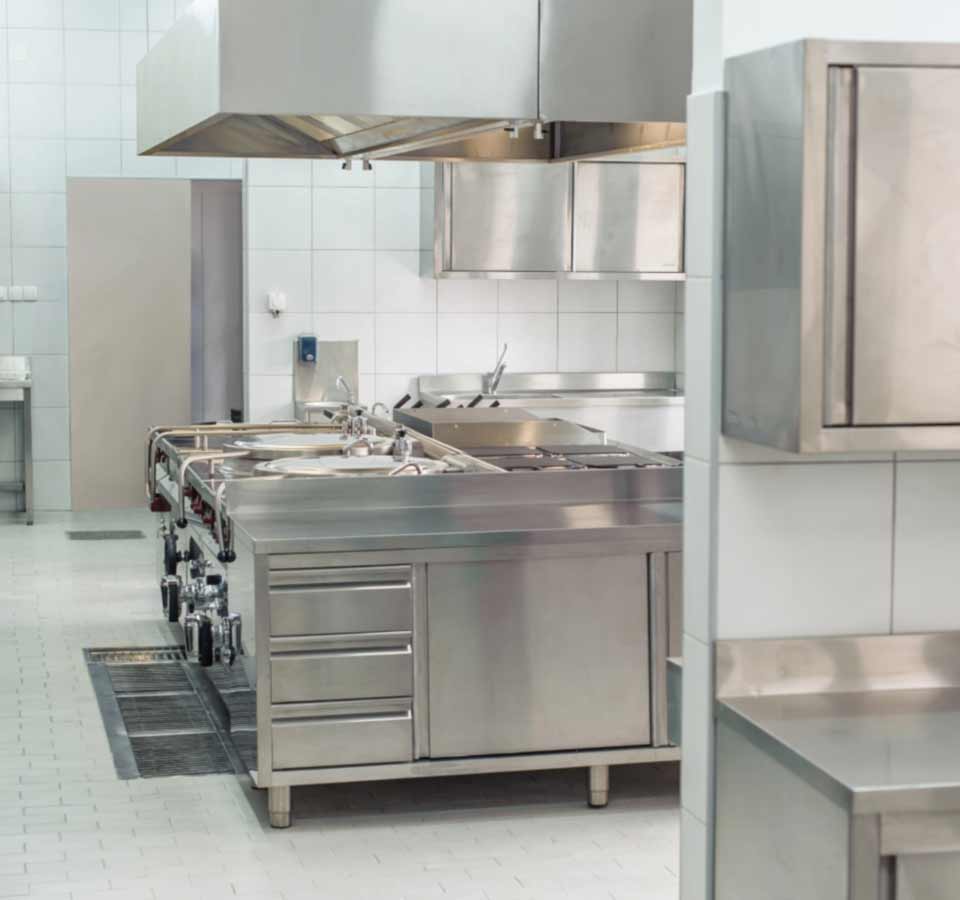 A beautiful stainless kitchen